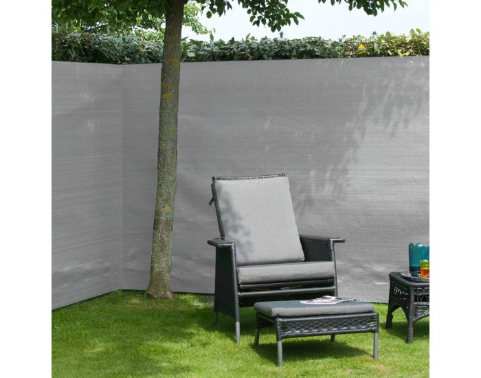 Nature Градинска визуална защита за ограда, PE, 1x3 м, сива