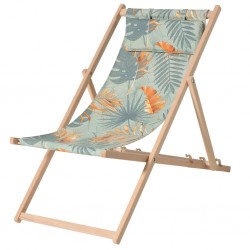 Madison Дървен плажен стол Dotan, синьо и оранжево - Градински столове