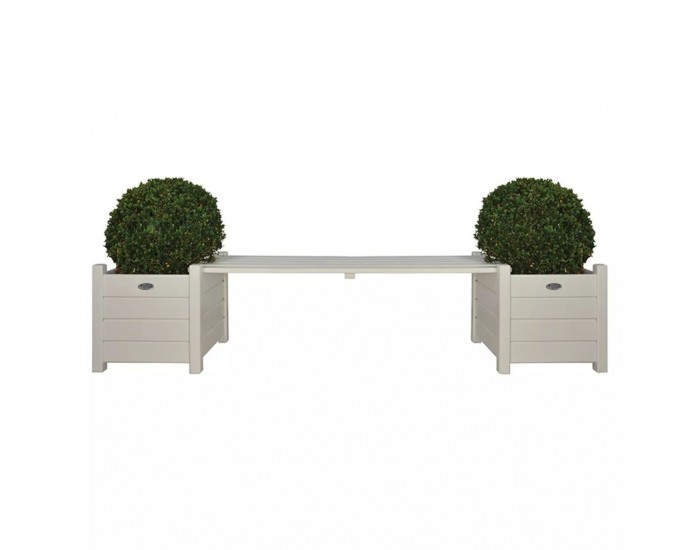 Esschert Design Сандъци за цветя с пейка-мост, бели, CF33W