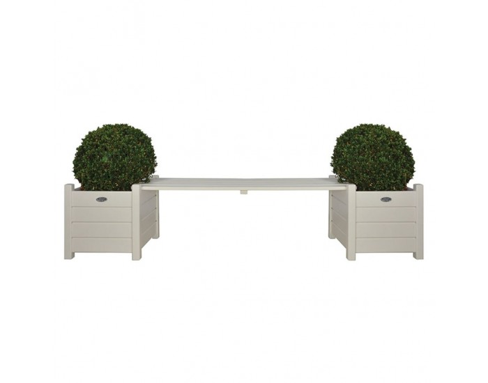 Esschert Design Сандъци за цветя с пейка-мост, бели, CF33W
