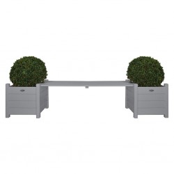 Esschert Design Сандъци за цветя с пейка-мост, сиви, CF33G - Саксии, Кашпи