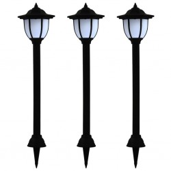 Sonata Градински соларни лампи, 3 бр, LED, черни - Осветителни тела
