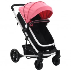 Sonata Детска/бебешка количка 2-в-1, розово и черно, алуминий - Детски превозни средства