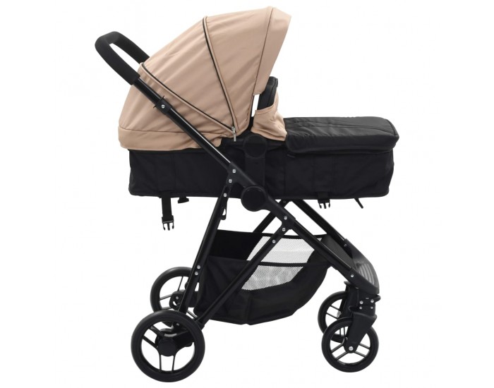 Sonata Детска/бебешка количка 2-в-1, таупе и черно, стомана