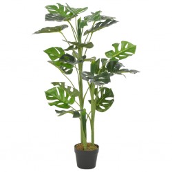 Sonata Изкуствено растение монстера със саксия, зелено, 100 см - Изкуствени цветя