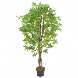 Sonata Изкуствено растение кленово дърво със саксия, зелено, 120 см - Изкуствени цветя