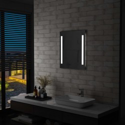 Sonata LED стенно огледало за баня с рафт, 50x70 см - Огледала