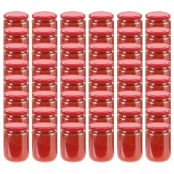 Sonata Стъклени буркани за сладко с червени капачки, 48 бр, 230 мл - Кухненски аксесоари и прибори