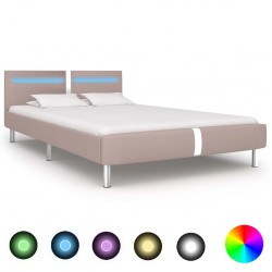 Sonata Рамка за легло с LED, капучино, изкуствена кожа, 120x200 cм - Легла
