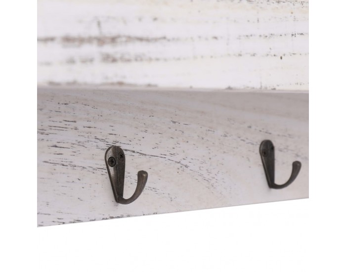 Sonata Стенна закачалка за палта, бяла, 50x10x23 см, дърво