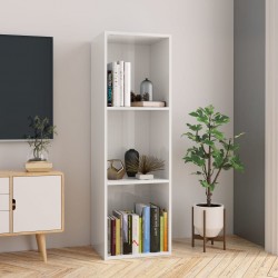 Sonata Библиотека/ТВ шкаф, бяло със силен гланц, 36x30x114 см, ПДЧ - ТВ Шкафове