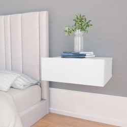 Sonata Нощни шкафчета за стена, 2 бр, бели, 40x30x15 см, ПДЧ - Нощни шкафчета