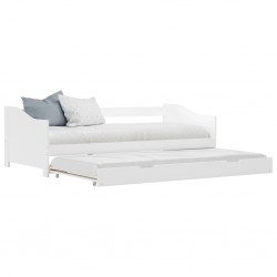 Sonata Рамка за легло разтегателен диван бяла борово дърво 90x200 см - Легла