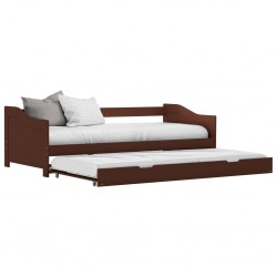 Sonata Рамка за легло разтегателен диван тъмнокафява бор 90x200 см - Легла