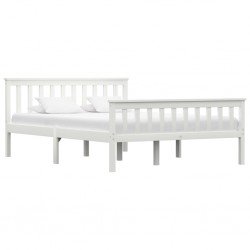 Sonata Рамка за легло, бяла, борова дървесина масив, 140x200 cм - Легла
