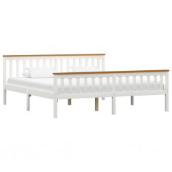 Sonata Рамка за легло, бяла, борова дървесина масив, 180x200 cм - Легла