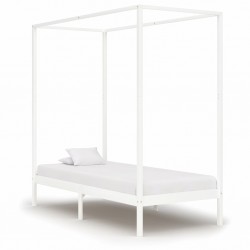 Sonata Рамка за легло с балдахин, бяла, бор масив, 100х200 см - Легла