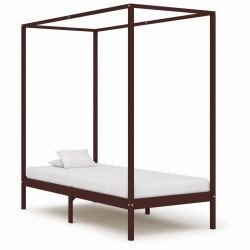Sonata Рамка за легло с балдахин, тъмнокафява, бор масив, 90x200 см - Легла