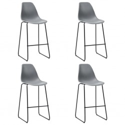 Sonata Бар столове, 4 бр, сиви, пластмаса - Столове