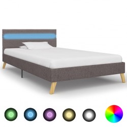Sonata Рамка за легло с LED, светлосива, плат, 100x200 см - Легла