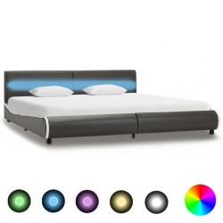 Sonata Рамка за легло с LED, антрацит, изкуствена кожа, 180x200 cм - Легла