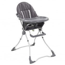 Sonata Високо бебешко столче за хранене, сиво и бяло - Мебели за детска стая