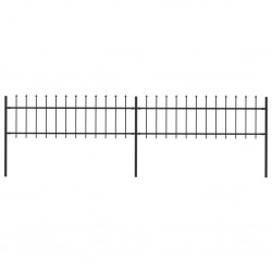 Sonata Градинска ограда с пики, стомана, 3,4x0,6 м, черна - Огради