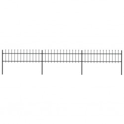 Sonata Градинска ограда с пики, стомана, 5,1x0,6 м, черна - Огради
