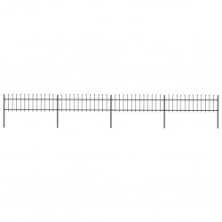 Sonata Градинска ограда с пики, стомана, 6,8x0,6 м, черна - Огради