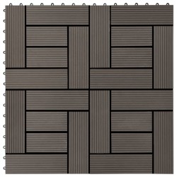 Sonata 22 бр декинг плочки, 30x30 см, 2 кв.м., WPC, тъмнокафяви - Подови настилки