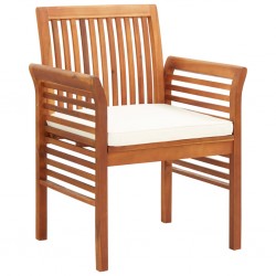 Sonata Градински трапезен стол с възглавница, акация масив - Градински столове