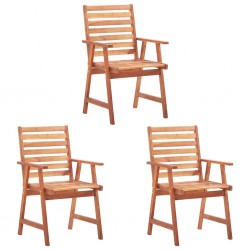 Sonata Градински трапезни столове, 3 бр, акация масив - Градински столове