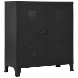 Sonata Шкаф за папки, индустриален, черен 90x40x100 cм, стомана - Мебели от метал