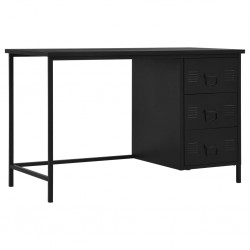 Sonata Бюро с чекмеджета, индустриално, черно, 120x55x75 см, стомана - Мебели от метал