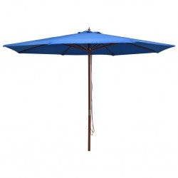 Sonata Градински чадър с дървен прът, 350 см, син - Сенници и Чадъри