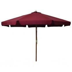 Sonata Градински чадър с дървен прът, 330 см, бордо - Сенници и Чадъри