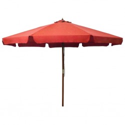 Sonata Градински чадър с дървен прът, 330 см, теракота - Сенници и Чадъри