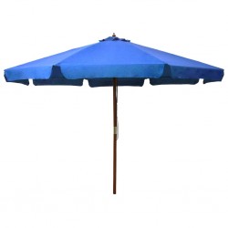 Sonata Градински чадър с дървен прът, 330 см, лазурен - Сенници и Чадъри