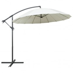 Sonata Висящ чадър за слънце, бял, 3 м, алуминиев прът - Сенници и Чадъри