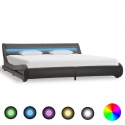 Sonata Рамка за легло с LED, сива, изкуствена кожа, 180x200 cм - Легла