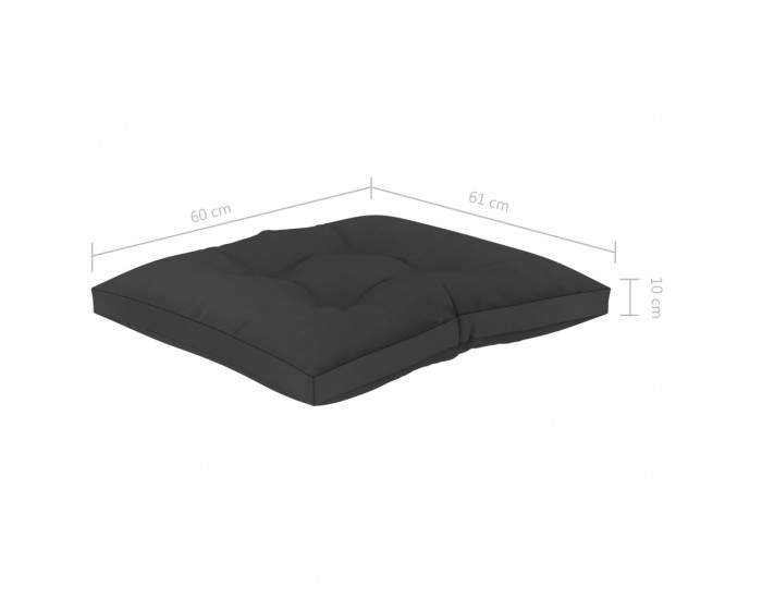 Sonata Палетна възглавница за под, 60x61x10 см, черна
