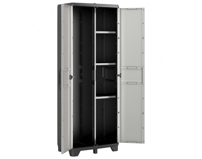 Keter Помощен шкаф Gear, черно и сиво, 68x39x182 см