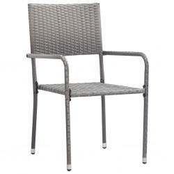 Sonata Външни трапезни столове, 2 бр, полиратан, сиви - Градински столове