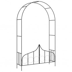 Sonata Градинска арка с порта, черна, 138x40x238 см, желязо - Външни Структури