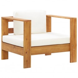 Sonata Градински стол с кремава възглавница, акация масив - Градински столове