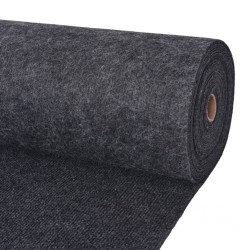 Sonata Изложбен килим, 1,6x10 м, антрацитно черно, набразден - Килими, Мокети и Подложки