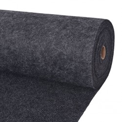 Sonata Изложбен килим, набразден, 1,6x15 м, антрацит - Килими, Мокети и Подложки