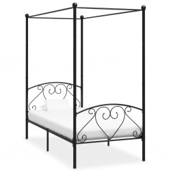 Sonata Рамка за легло с балдахин, черна, метал, 100x200 cм - Легла