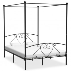 Sonata Рамка за легло с балдахин, черна, метал, 160x200 см - Легла