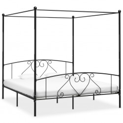 Sonata Рамка за легло с балдахин, черна, метал, 180x200 cм - Легла